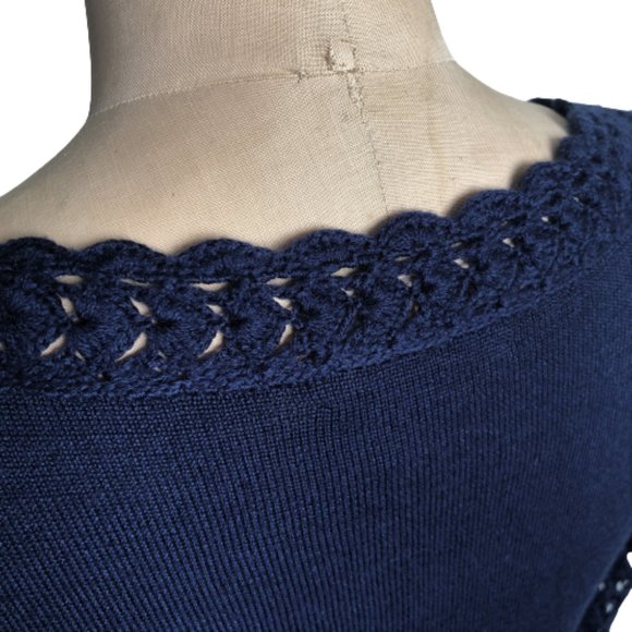 🌸host pick🌸 Lilly Pulitzer Karina merino wool sweater dress, crochet sleeves - Picture 9 of 16